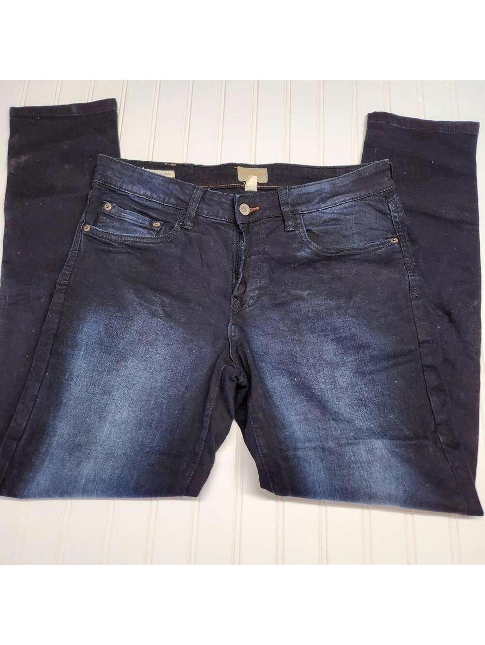 Weatherproof Women's Dark Blue Denim Straight Leg Jeans 5-Pocket Design 32-32